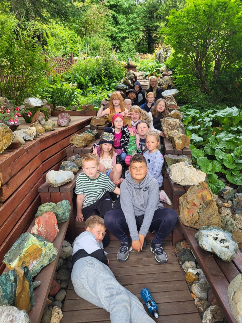 Nemendur 5. bekkjar í Steinasafni Petru