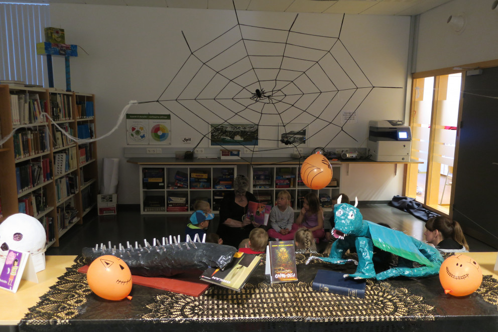 Á bókasafni á myrkum degi