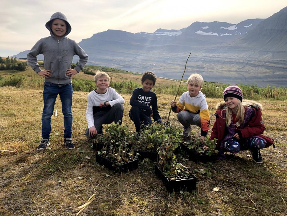 Jón húsvörður er listaljósmyndari eins og sjá má á þessari fallegu mynd frá gróðursetningu