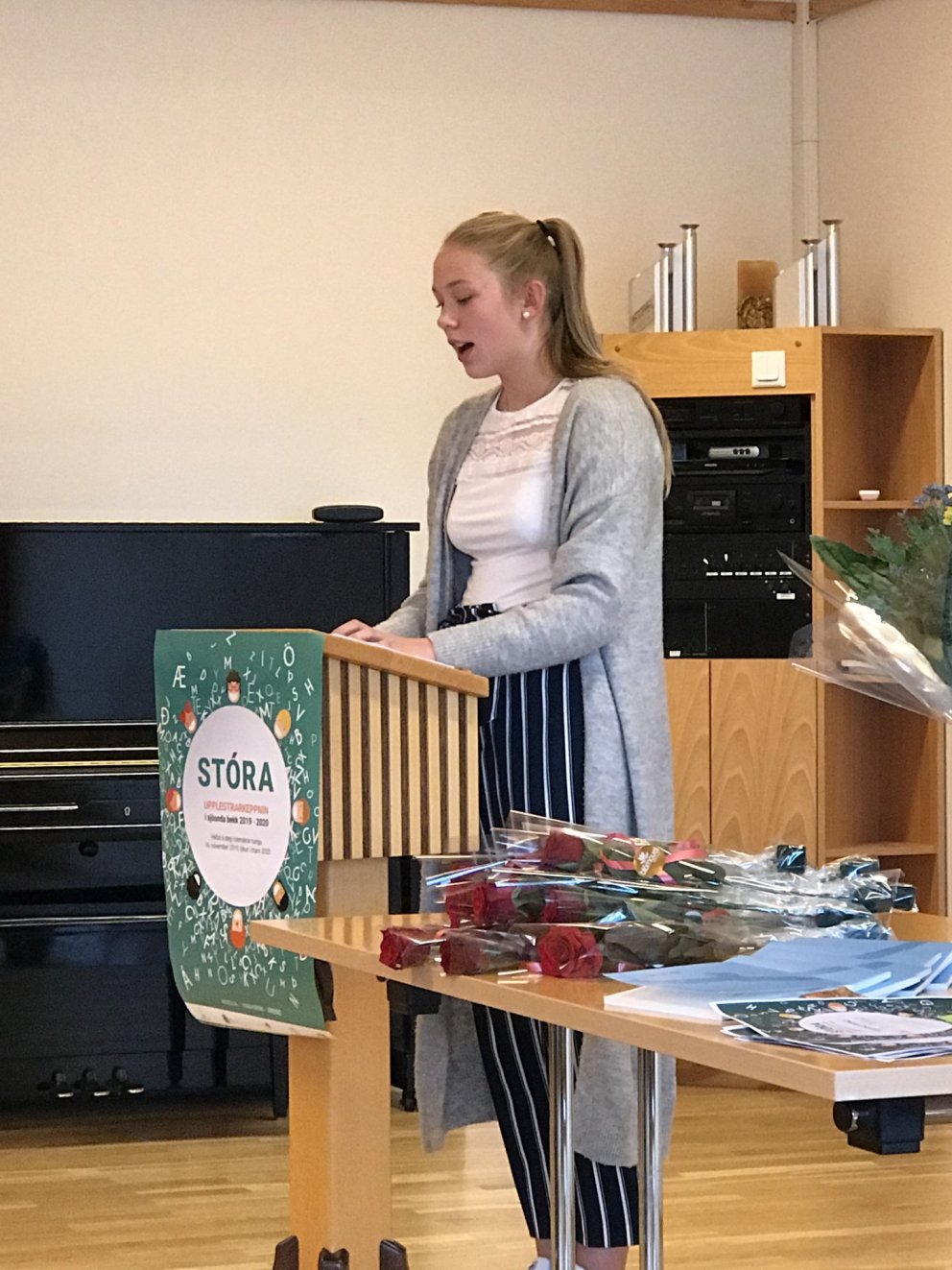 Elín Eik Guðjónsdóttir nemandi í 8. bekk, sigurvegari Stóru upplestrarkeppninnar 2020