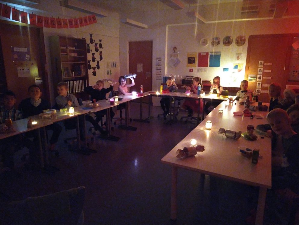 Á stofujólum hjá 2. bekk í dag