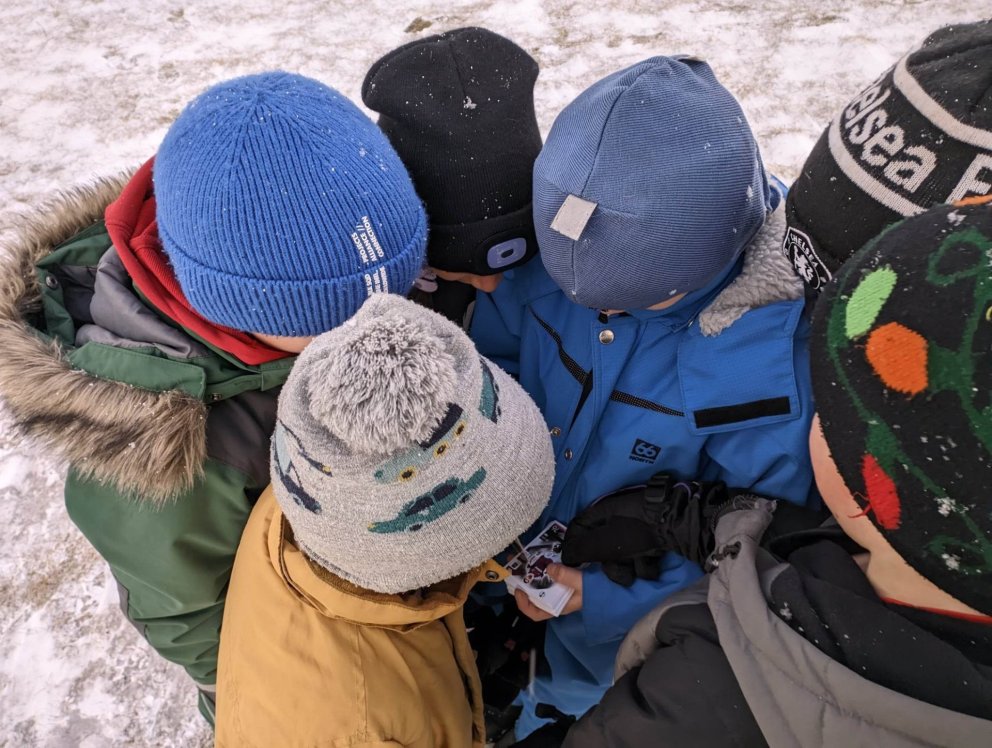 Alttaf staður og stund fyrir fótboltamyndir, líka í kuldatíð.