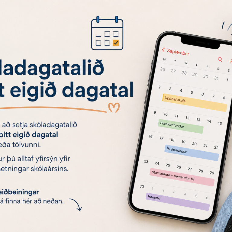 Skóladagatalið í þitt eigið dagatal